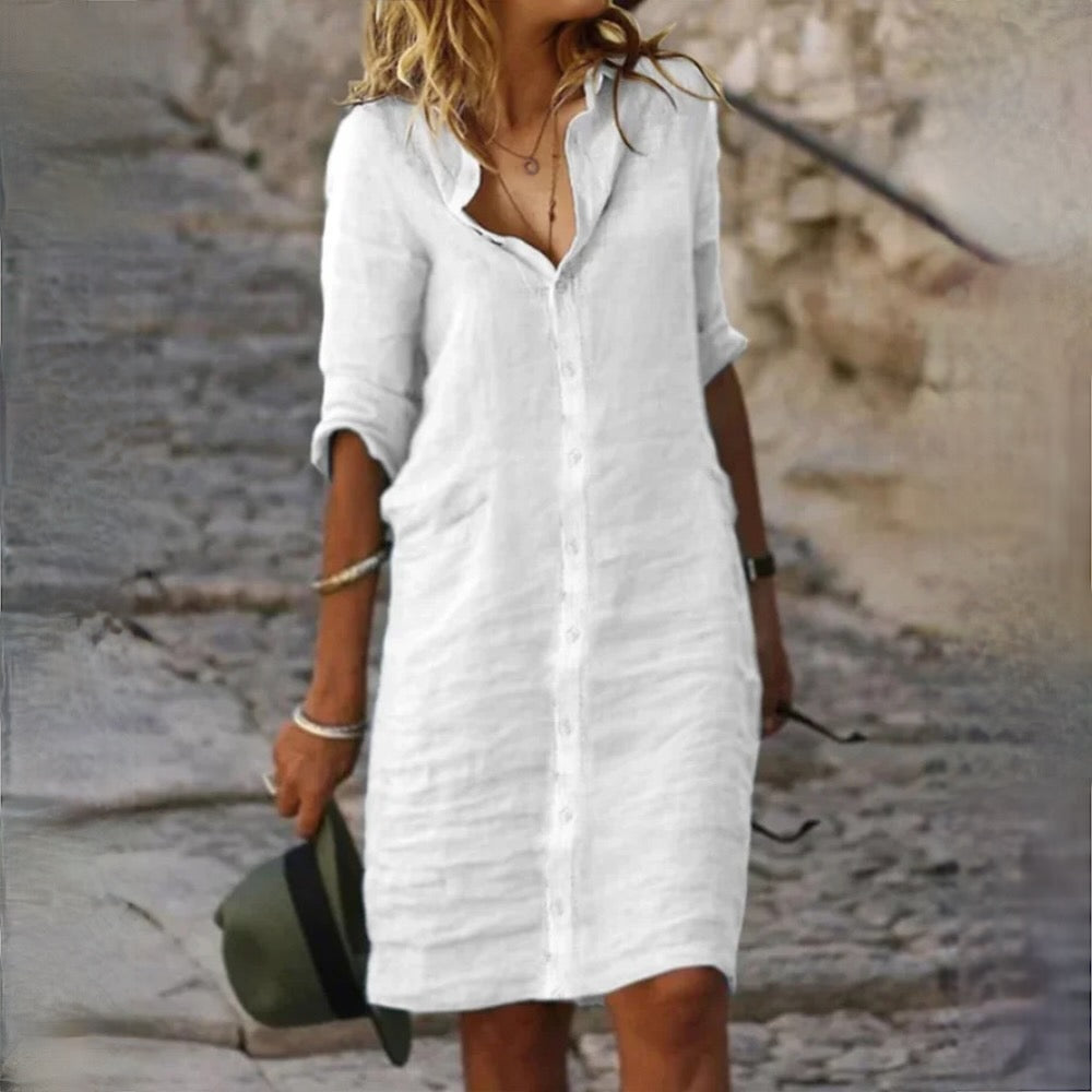 Lilian™ | Robe en coton-lin pour femme