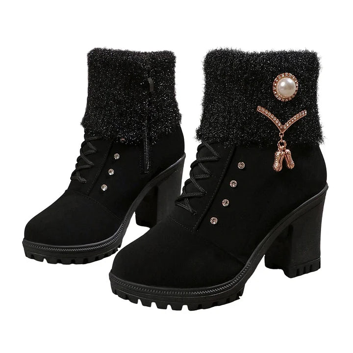 ÉMILIA | BOTTINES FOURRÉES À TALONS ÉLÉGANTES
