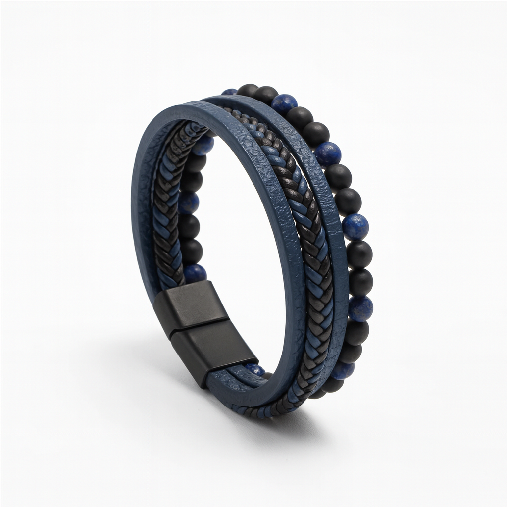 Élégant ensemble de bracelets en cuir pour hommes