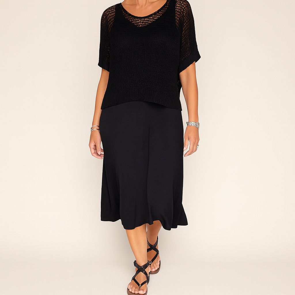 Laurie™ | Ensemble robe midi et haut en maille