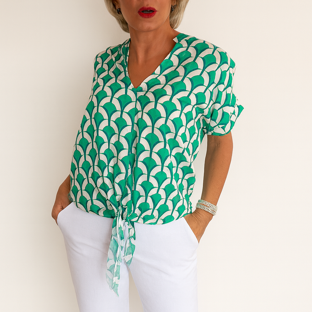 Ashley™ | Top Décontracté imprimé à col en V