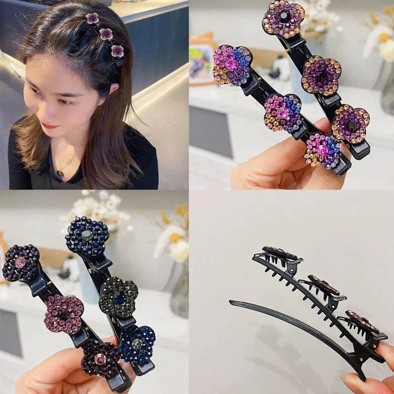 BarClips™ - Barrette avec fleur en cristal (4+4 OFFERT)