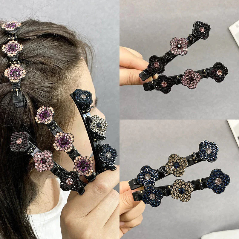BarClips™ - Barrette avec fleur en cristal (4+4 OFFERT)